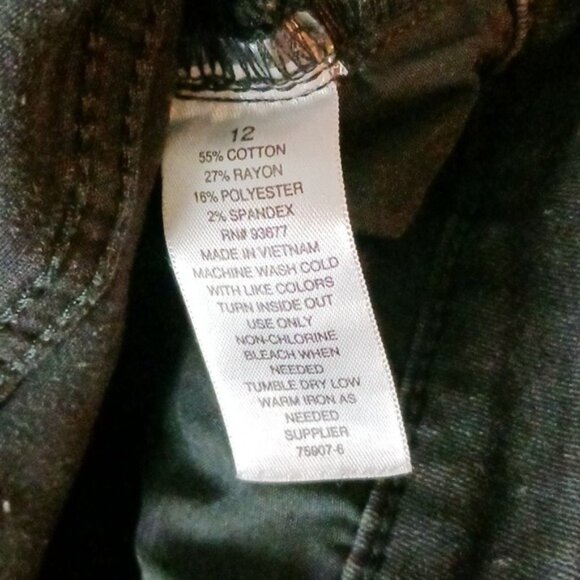 ANA A New Approach Jeans Black Denim Distressed Skinny Ankle Womens Size 12 - Picture 9 of 9